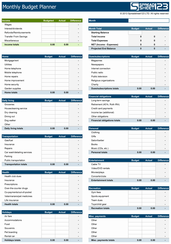 Personal Information Template Excel Awesome Personal Monthly Bud Template Excel