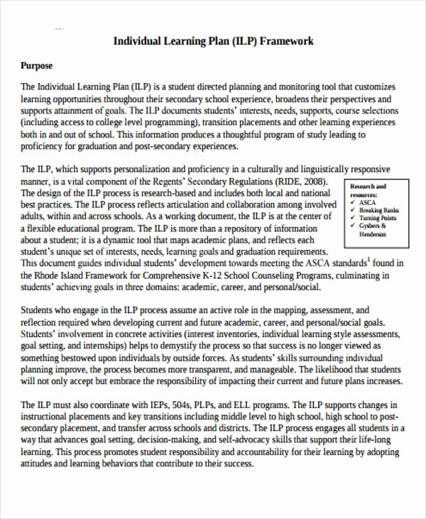 Personal Learning Plan Template Best Of Learning Plan Template 9 Free Samples Examples format