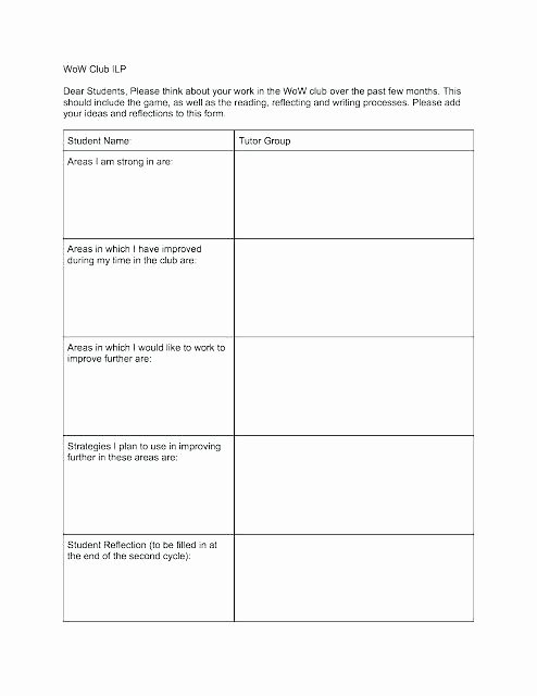 Personal Learning Plan Template Luxury Individual Plan Template – Rightarrow Template Database