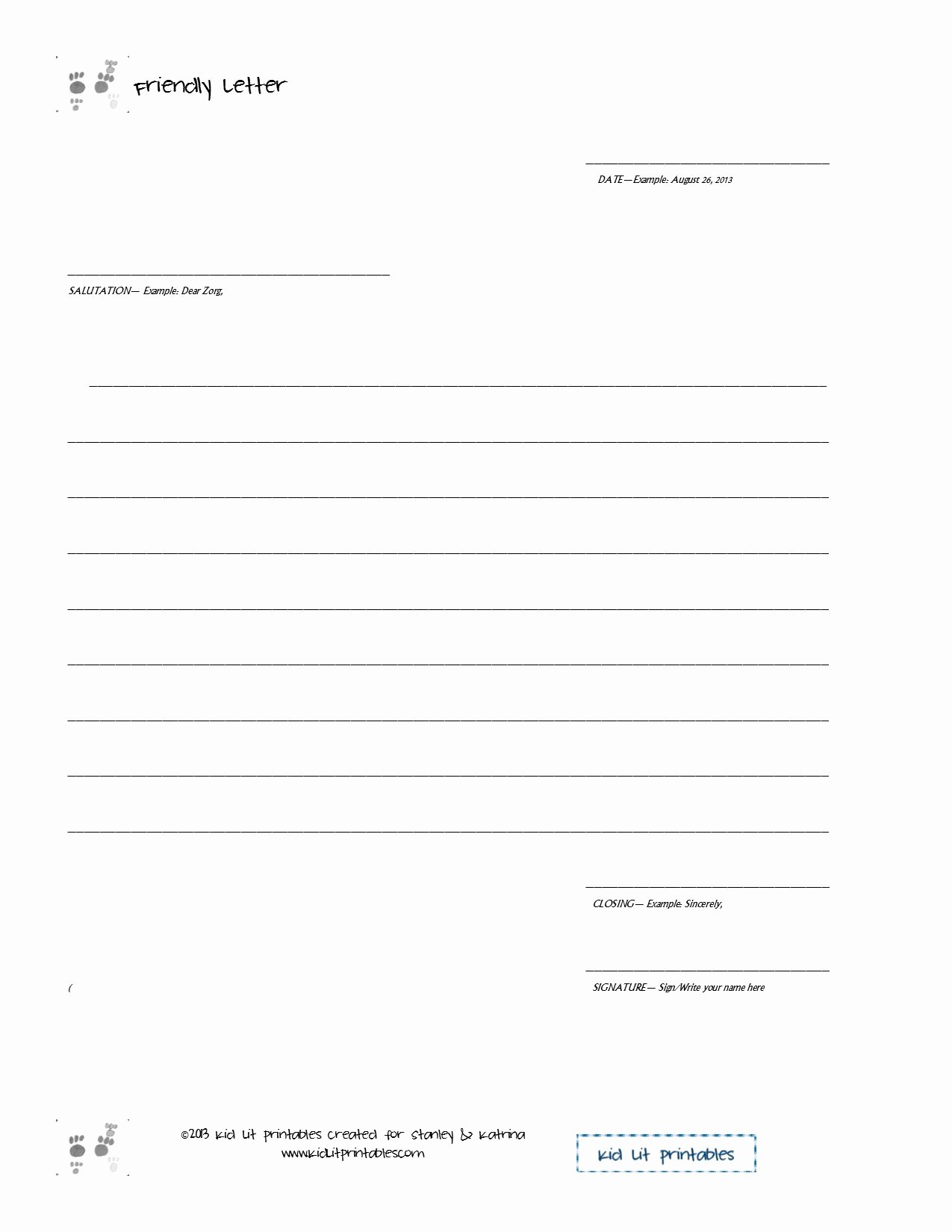 Personal Letter format Template Beautiful Personal Letter format for Kids