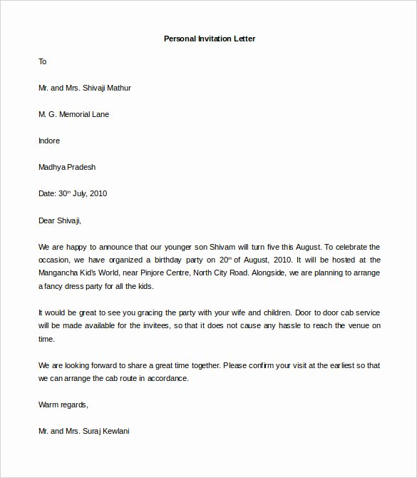 Personal Letter format Template Fresh 44 Personal Letter Templates Pdf Doc