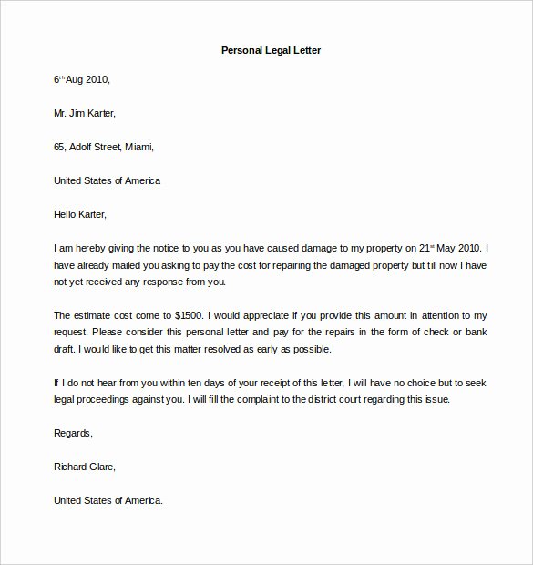 Personal Letter format Template Lovely 40 Personal Letter Templates Pdf Doc