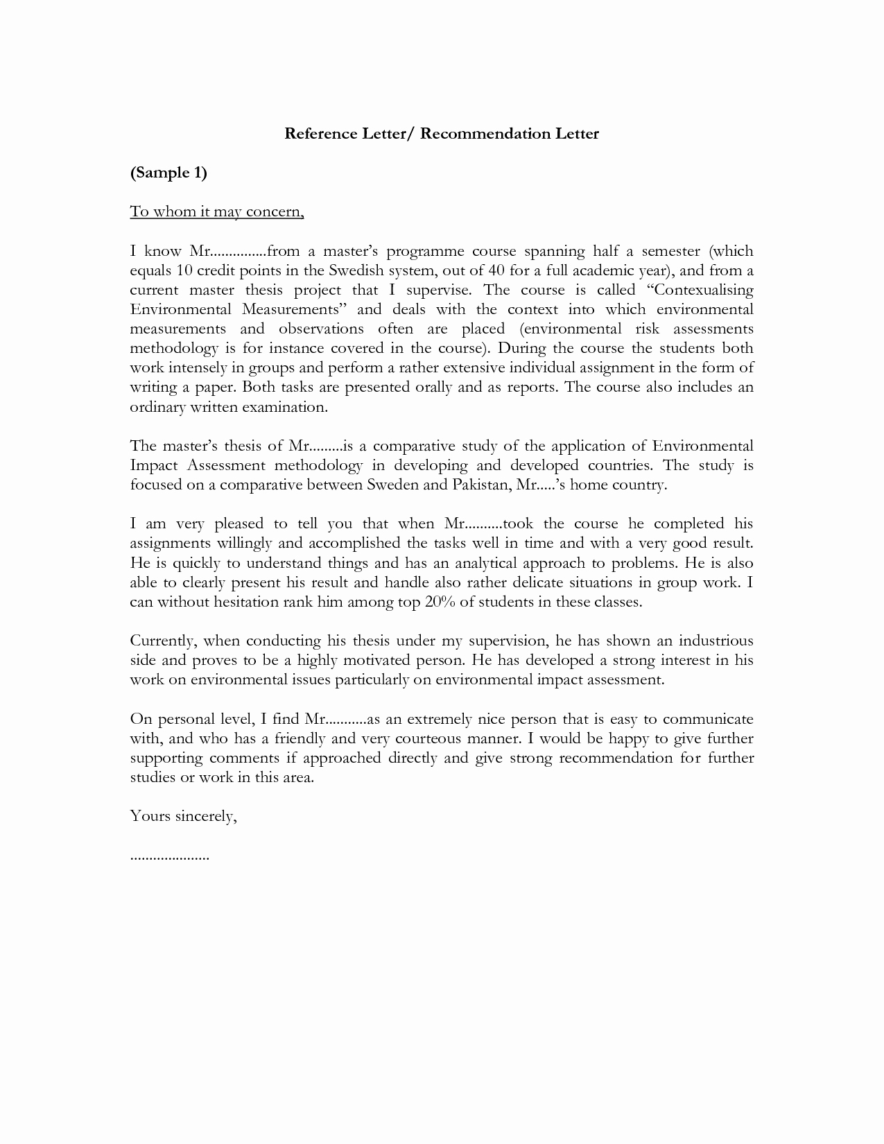 Personal Letter format Template New Examples Personal Re Mendation Letters Cover Letter