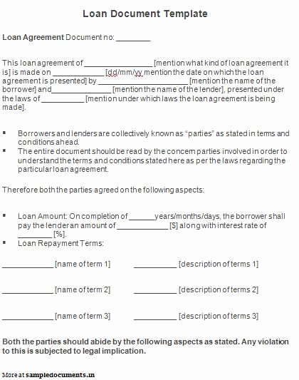 Personal Loan Agreement Template Awesome Printable Sample Personal Loan Agreement form