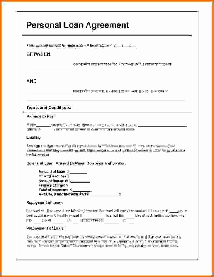 Personal Loan Agreement Template Elegant Personal Loan Agreement Templatereference Letters Words