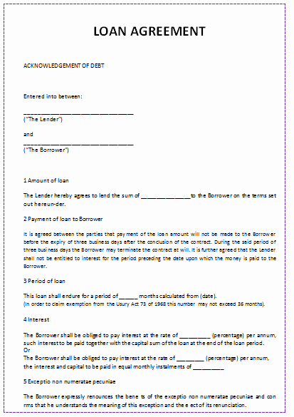 Personal Loan Agreement Template New 5 Loan Agreement Templates to Write Perfect Agreements
