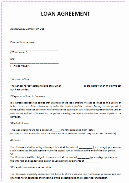 Personal Loan Agreement Template New 5 Loan Agreement Templates to Write Perfect Agreements