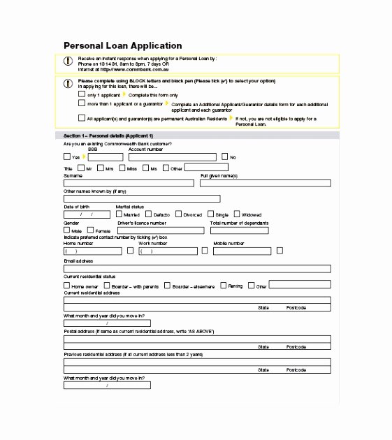 Personal Loan Application form Template Awesome 9 Loan Application Template for Personal Loan Yyito