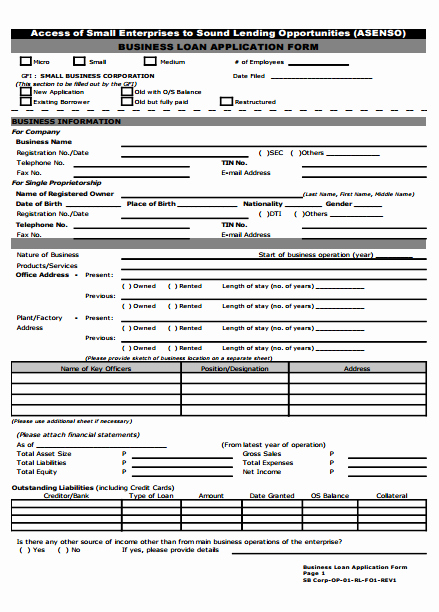 Personal Loan Application form Template New 9 Business Loan Application form Templates Pdf