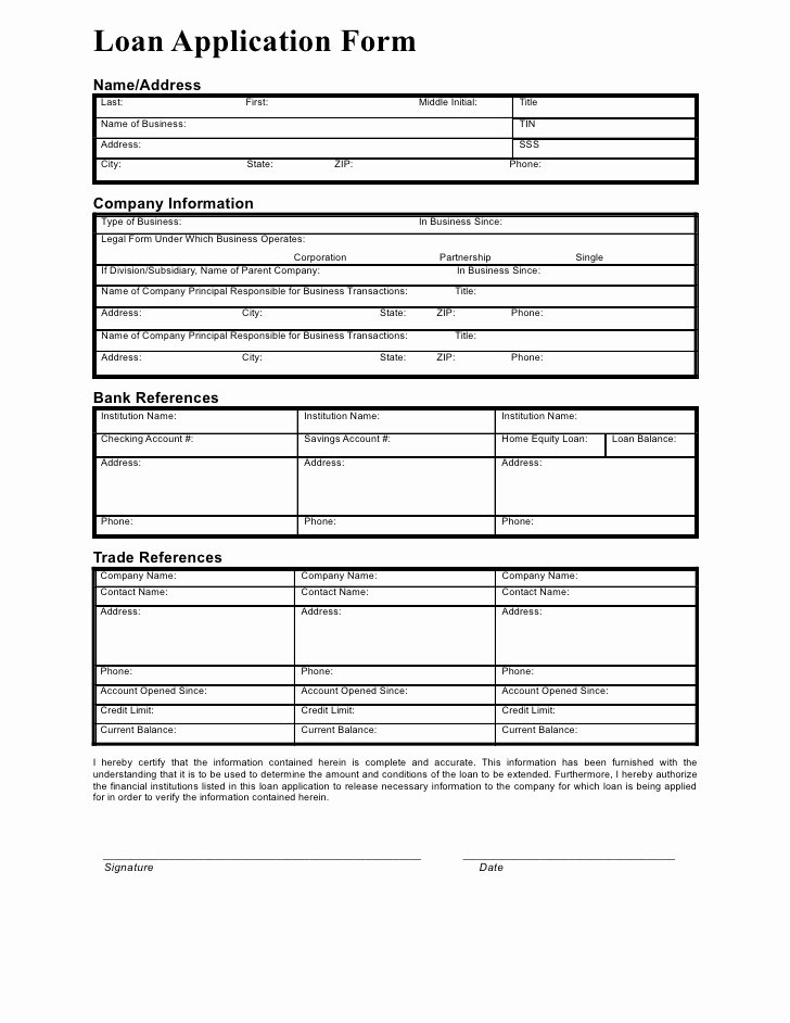 Personal Loan Application form Template New Loan Application form