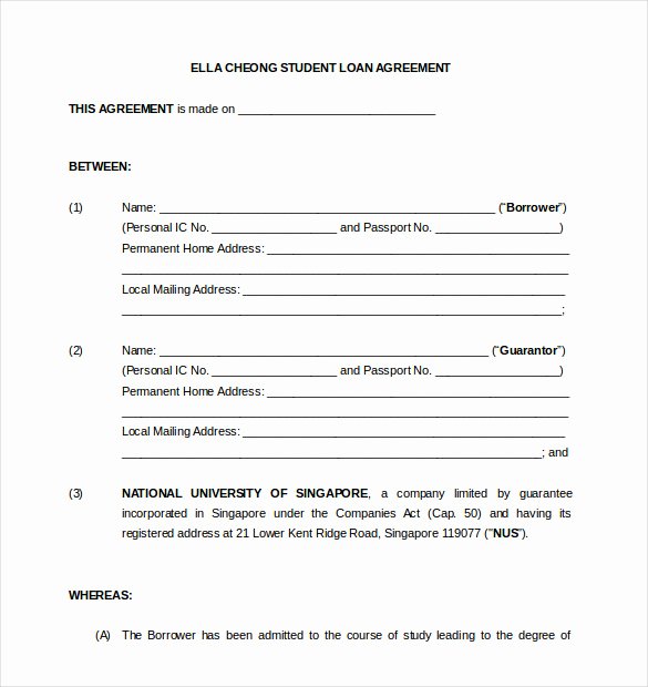 Personal Loan form Template Best Of 19 Loan Agreement Templates – Free Word Pdf format