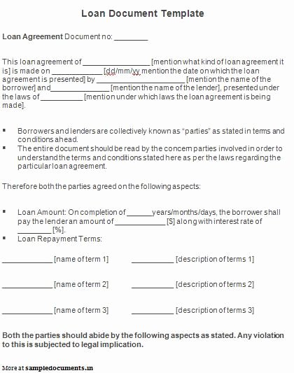 Personal Loan form Template Elegant Printable Sample Personal Loan Agreement form