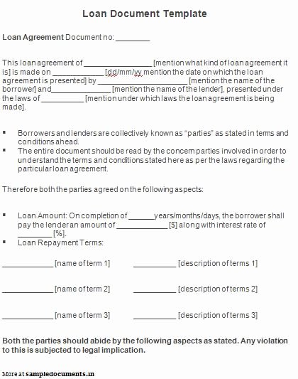 Personal Loan form Template Elegant Printable Sample Personal Loan Agreement form