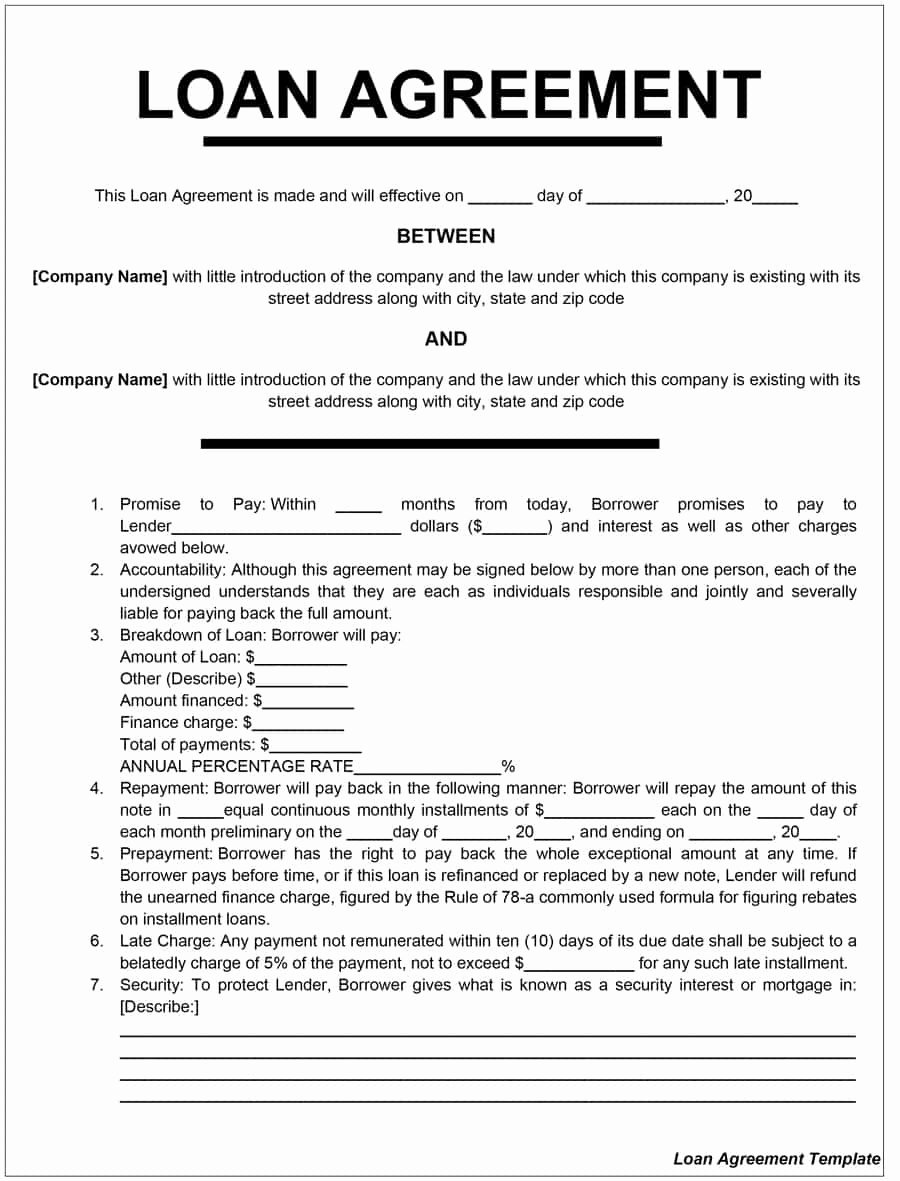 Personal Loan form Template Luxury 40 Free Loan Agreement Templates [word &amp; Pdf] Template Lab