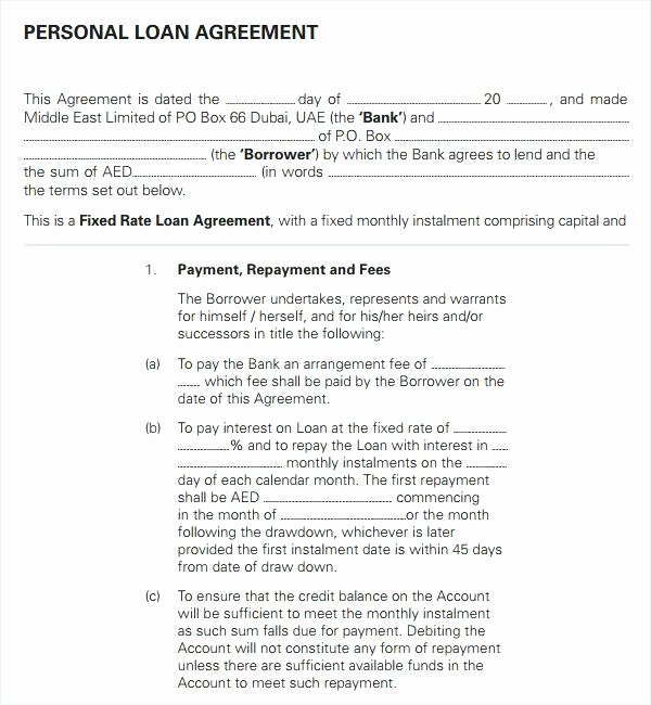 Personal Loan form Template Luxury Free Personal Loan Agreement Template Image – Free
