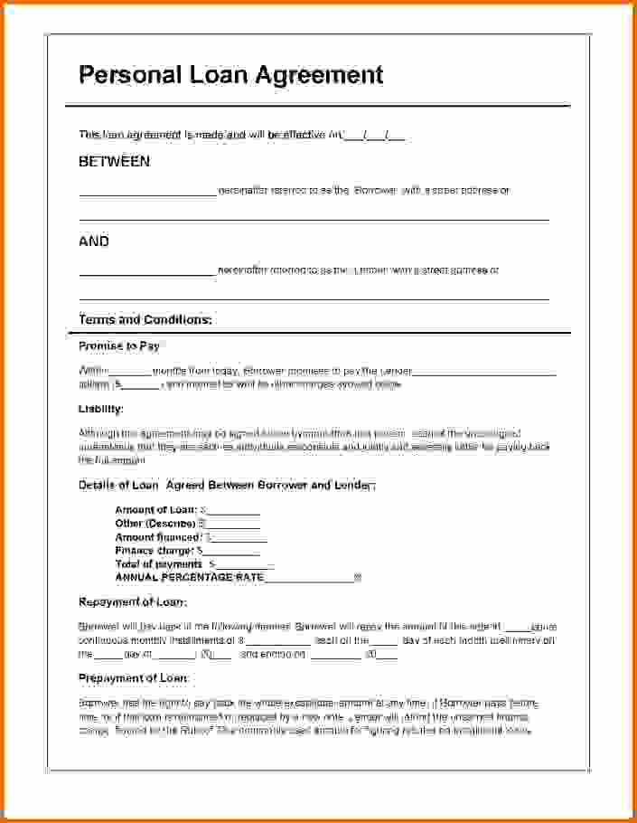 Personal Loan form Template Unique Personal Loan Agreement Templatereference Letters Words