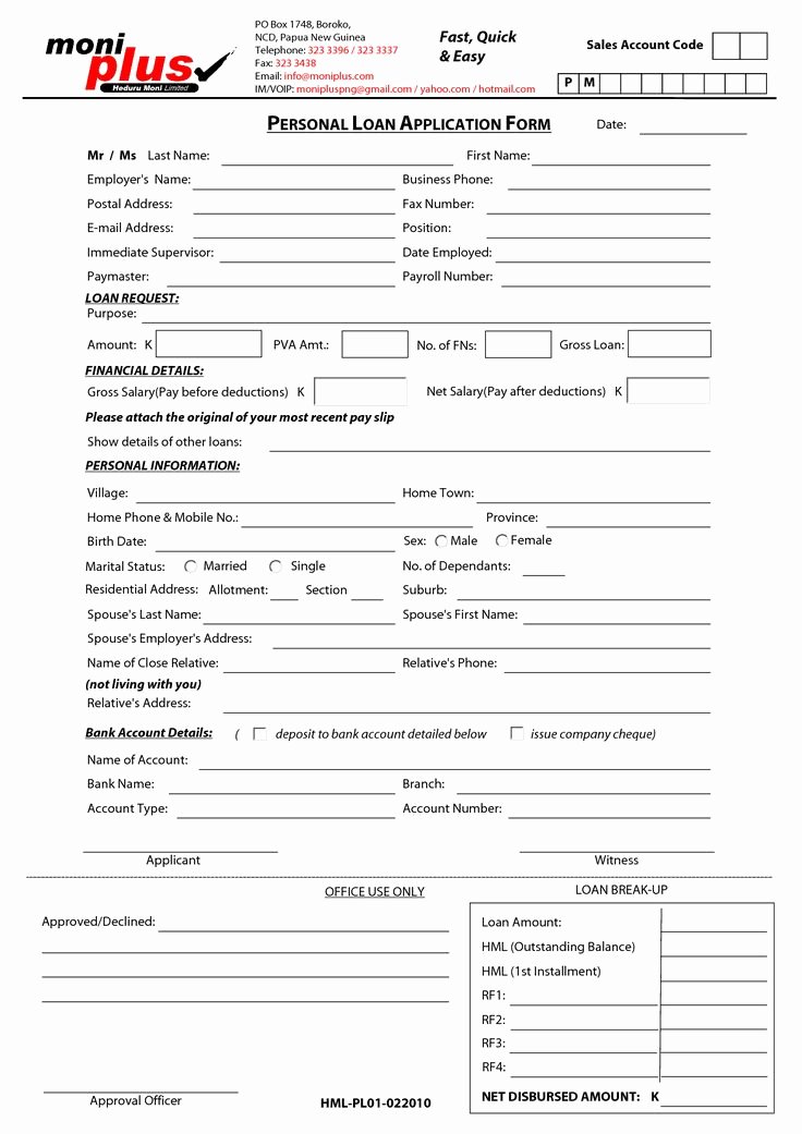 Personal Loan forms Template Best Of Printable Sample Personal Loan Contract form
