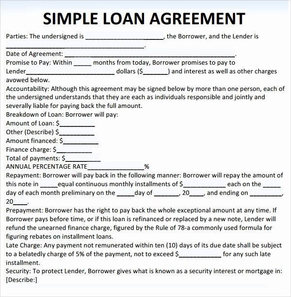 Personal Loan forms Template Best Of Sample Loan Agreement 10 Free Documents In Pdf Word