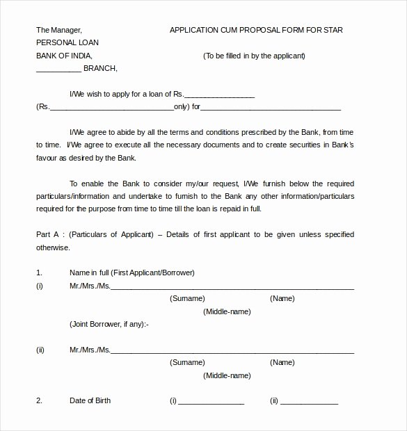 Personal Loan forms Template Elegant 15 Loan Application Templates – Free Sample Example