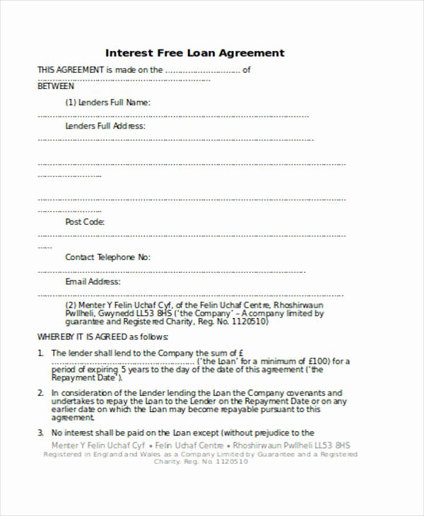 Personal Loan forms Template Inspirational Loan Agreement form Template