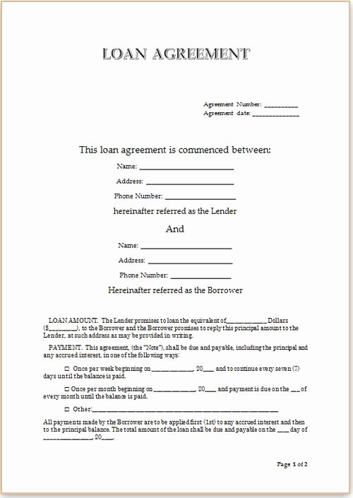 Personal Loan Letter format Awesome Simple Loan Agreement