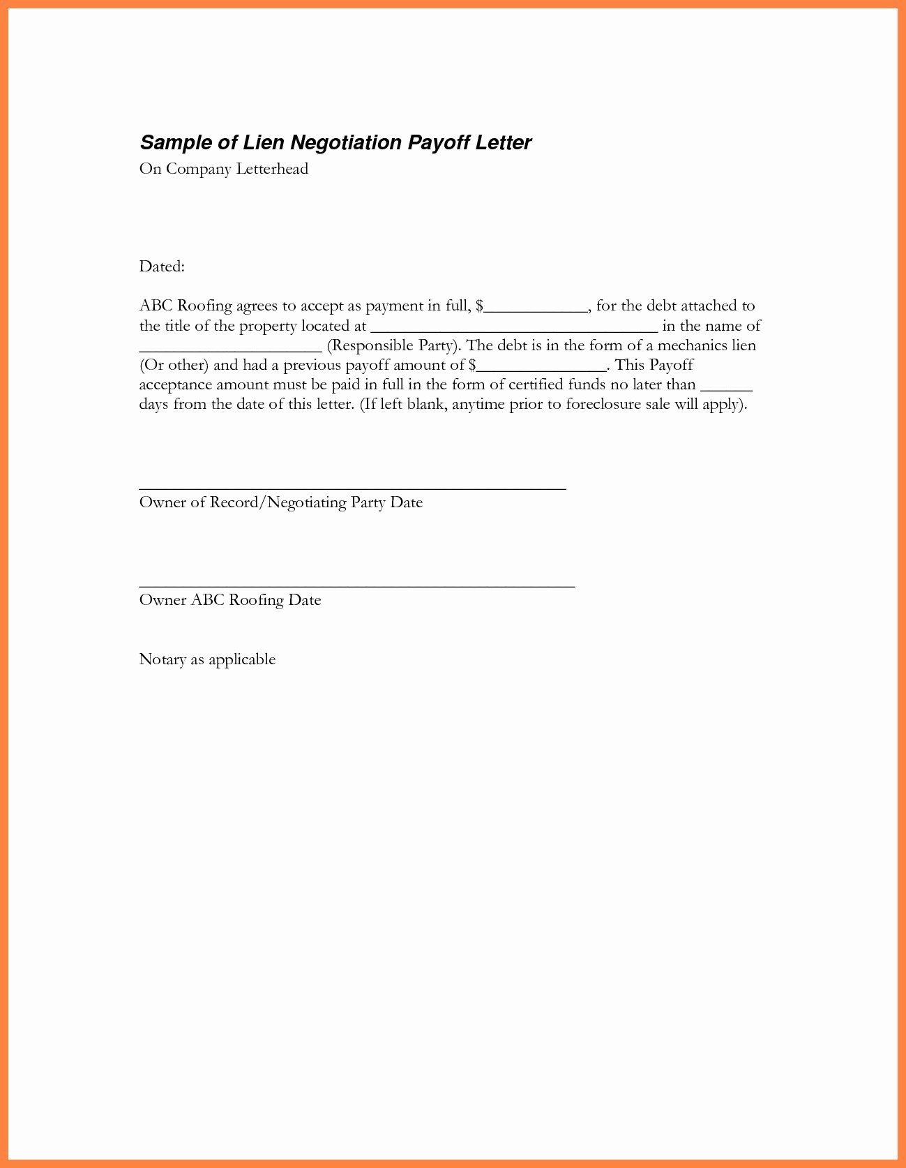 Personal Loan Letter format Fresh Personal Loan Payoff Letter Template Samples