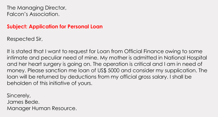 Personal Loan Letter format Inspirational formatting A Loan Application Letter with Sample Letters
