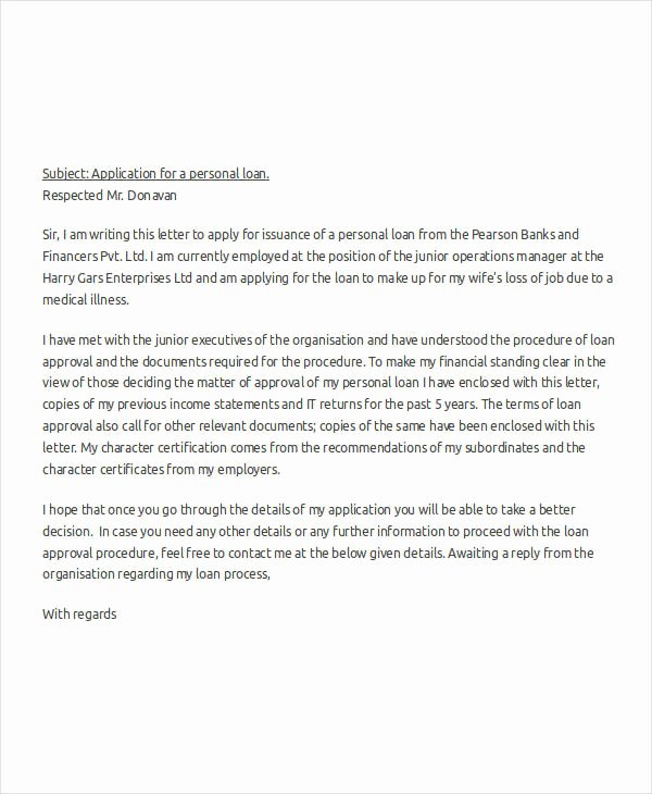 Personal Loan Letter format Lovely 5 Request Letter to Banks Pdf Doc