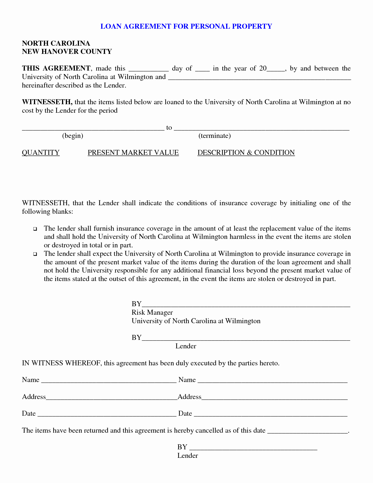 Personal Loan Letter format Unique Free Printable Personal Loan Contract form Generic