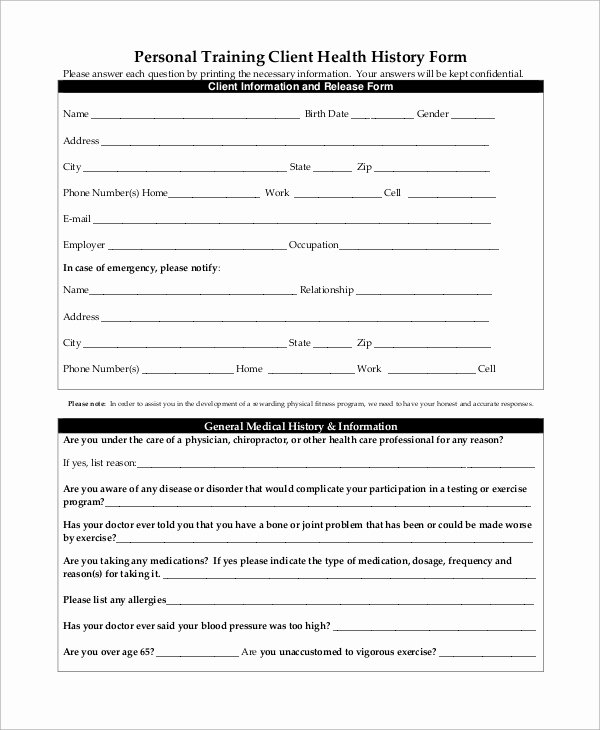 Personal Medical History form Template Awesome Sample Medical History form 10 Examples In Word Pdf