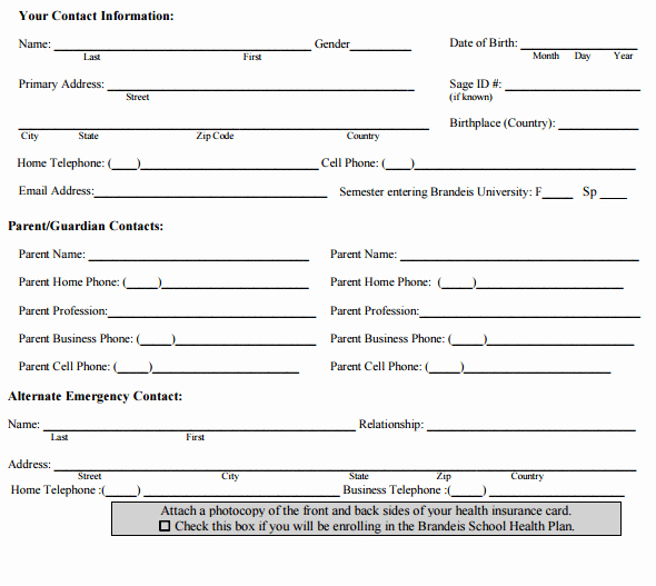 Personal Medical History form Template Fresh 4 Personal Medical Health Record Sheets – Word Templates