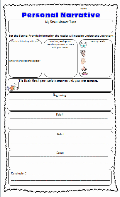 Personal Narrative Examples College Lovely Graphic organizers for Personal Narratives