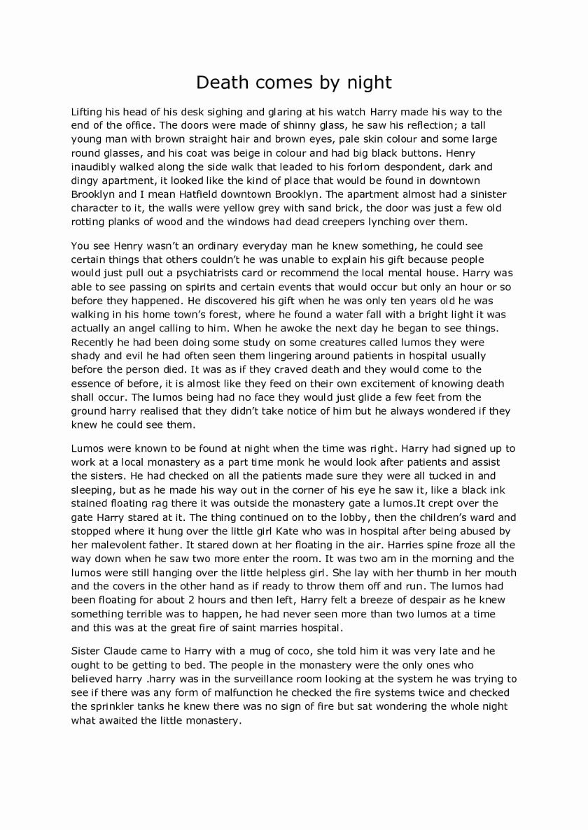 sample narrative essay high school