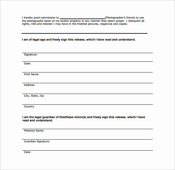 Personal Property Release form Template Fresh 15 Property Release forms to Download for Free