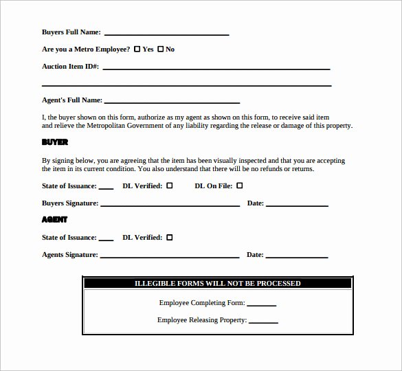 Personal Property Release form Template Lovely Sample Property Release form 14 Download Free Documents