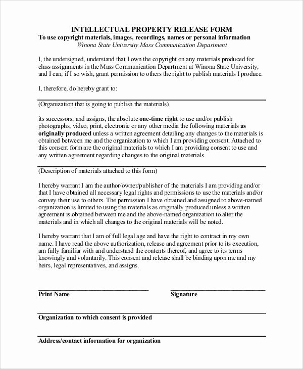Personal Property Release form Template Luxury 53 Generic Release forms