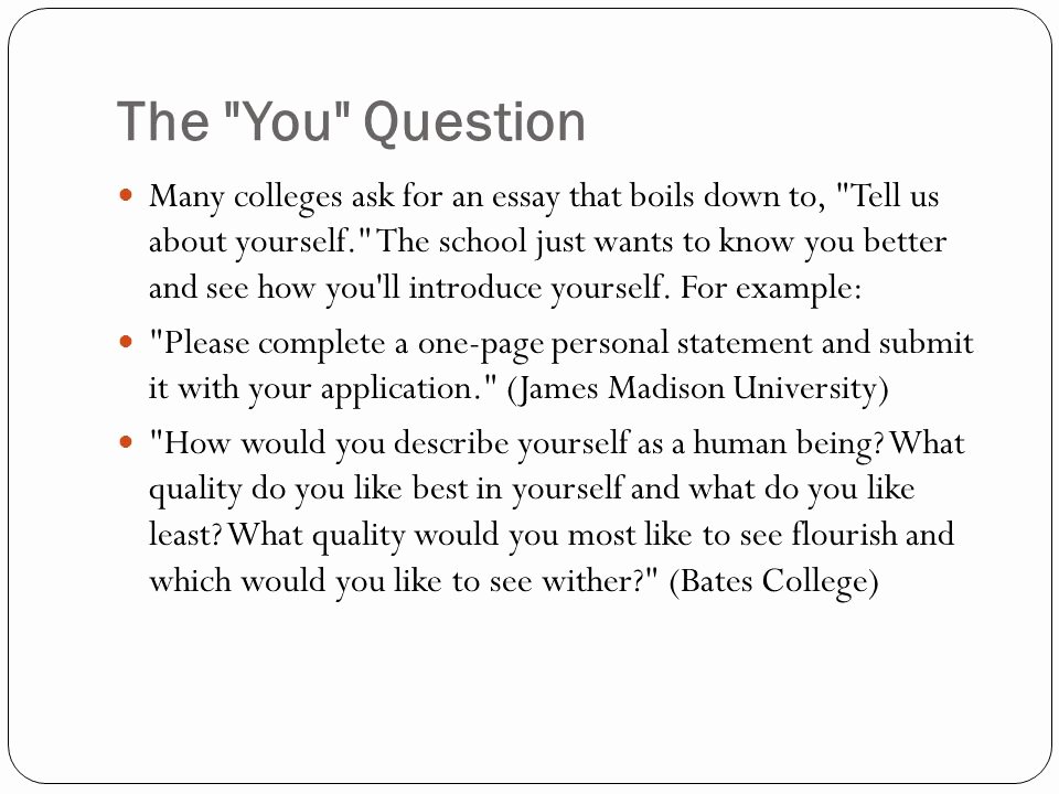 Personal Statement About Yourself Example Lovely the Bad College Essay Ppt Video Online