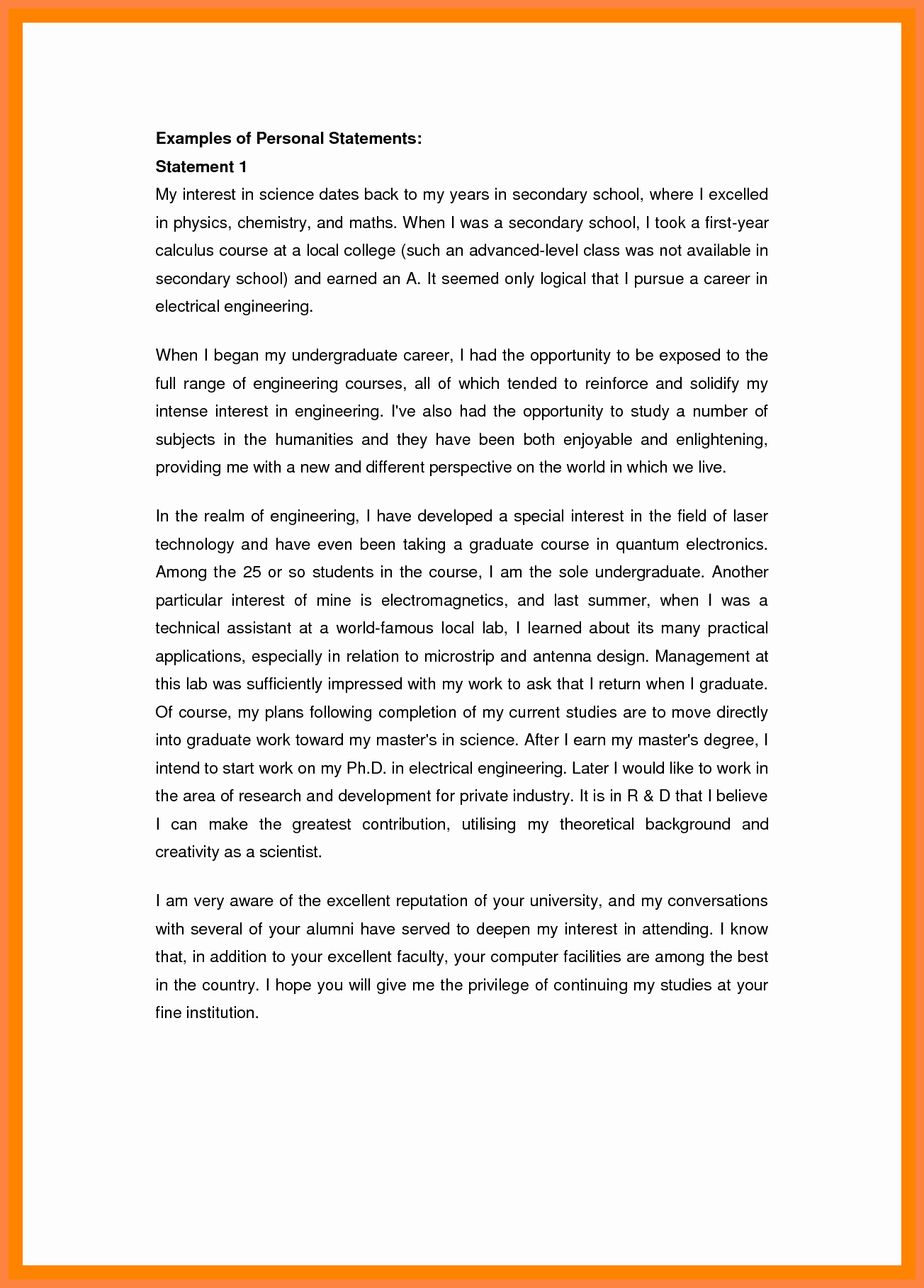 Personal Statement Of Faith Template Elegant 5 Example Of A Personal Statement