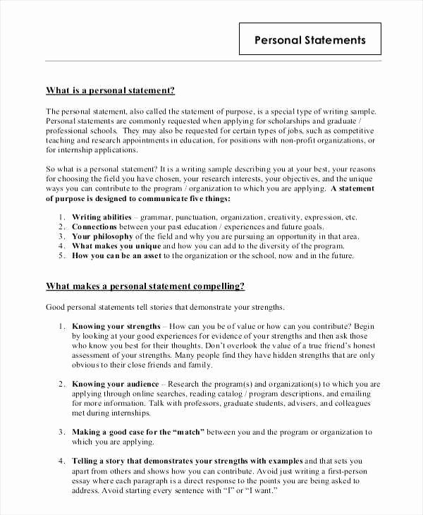 Personal Statement Of Intent Best Of Personal Goal Statement for Scholarship 15 Personal