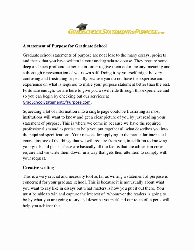 Personal Statement Of Intent Luxury Graduate School Statement Purpose Graduate School