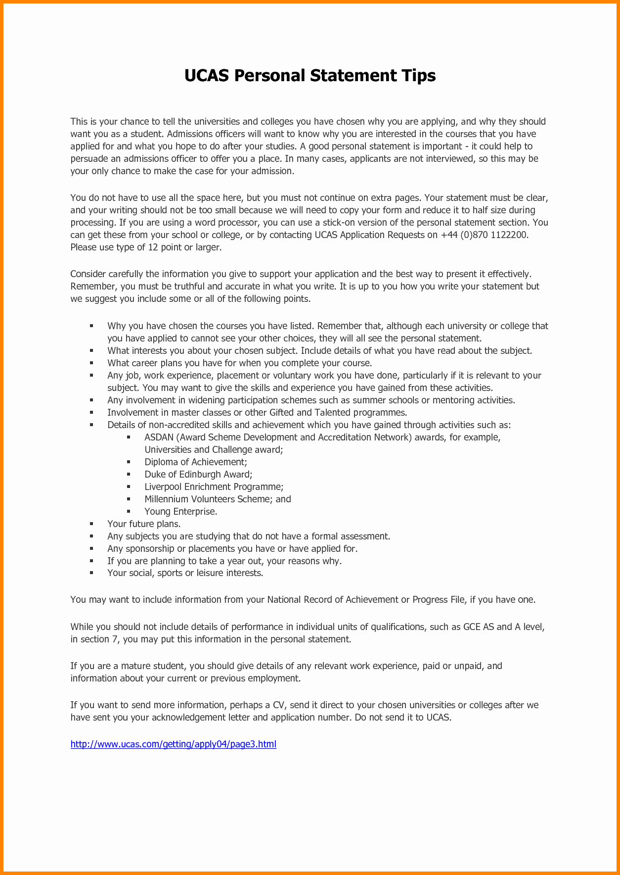Personal Statement Template for College Awesome 8 Sample Of Personal Statement for University
