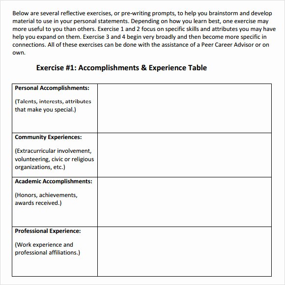 Personal Statement Template for College Beautiful Sample Personal Statement 9 Documents In Word Pdf
