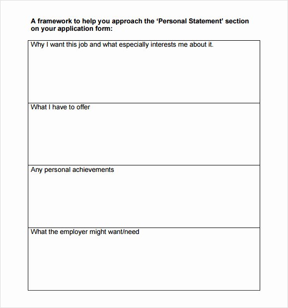 Personal Statement Template for College Lovely Sample Personal Statement 9 Documents In Word Pdf