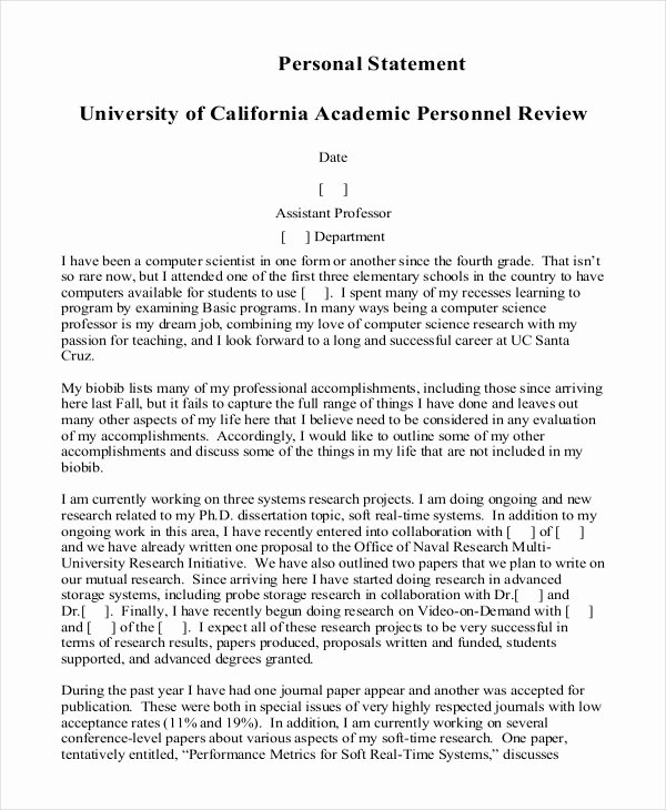 Personal Statement Template for College New 10 Graduate School Personal Statement Examples