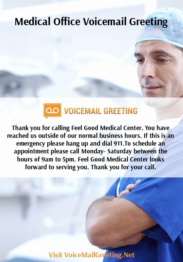 Personal Voicemail Messages Examples New Medical Fice Voicemail Greeting Sample