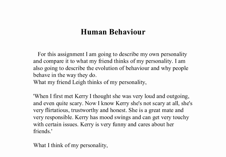 Personality Profile Essay Examples Best Of for This assignment I Am Going to Describe My Own
