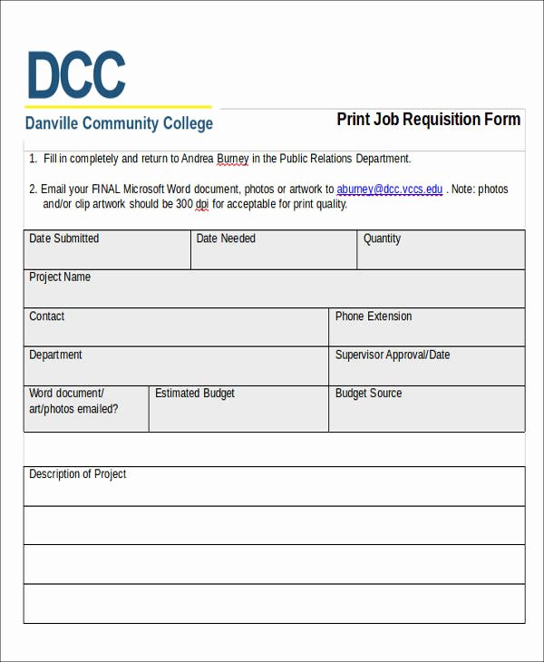 Personnel Requisition form Sample Awesome 22 Requisition forms In Doc