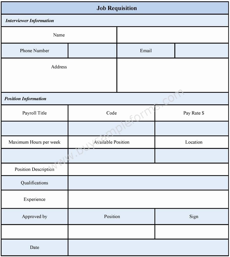 Personnel Requisition form Sample Awesome Job Requisition form