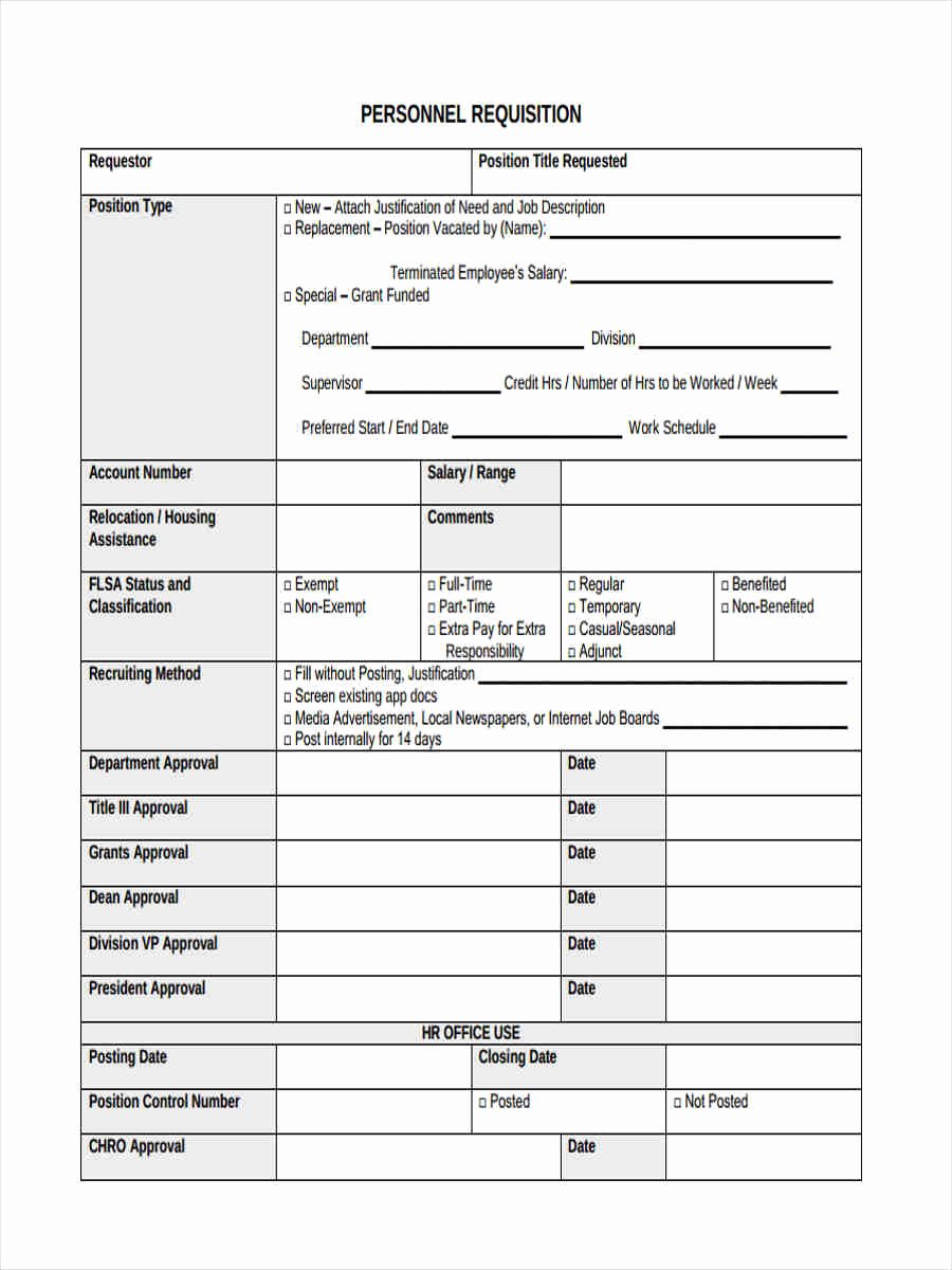 Personnel Requisition form Sample Fresh Recruitment Requisition forms 5 Free Documents In Word Pdf