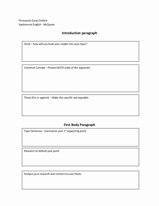 Persuasive Essay Outline High School Elegant Persuasive Essay Outline Graphic organizer